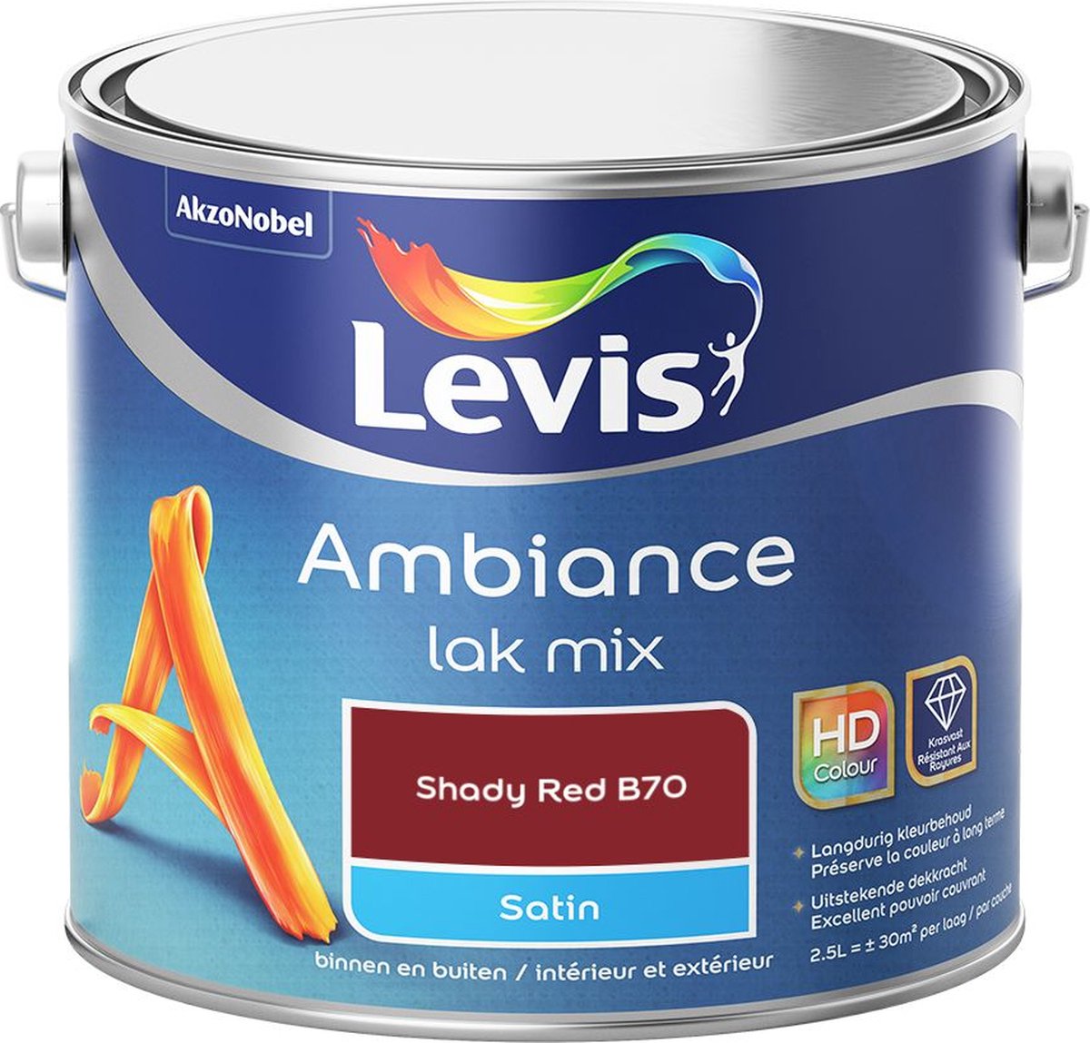 Levis - Ambiance Lak Satin Mix - Shady Red B70 - Mengverf - 2,5 L