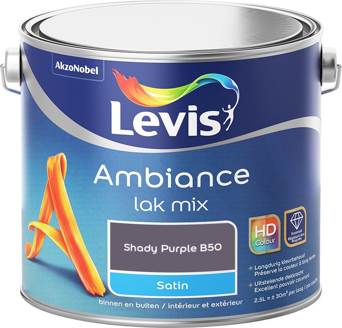 Levis - Ambiance Lak Satin Mix - Shady Purple B50 - Mengverf - 2,5 L