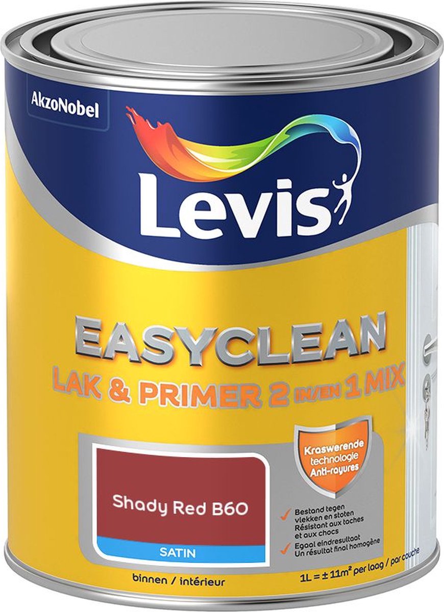 Levis - EasyClean Lak & Primer 2-In-1 Mix - Shady Red B60 - 1 L