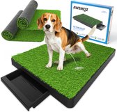 AWEMOZ Hondentoilet Kunstgras - met 2 Matten en Opvangbak - 64x52x7,5cm - Puppy Pads - Zindelijkheidstraining Hond - Training Pads - Indoor / Outdoor Honden Toilet