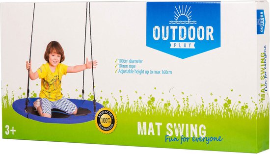 Outdoor Play Schommel - Speelgoed - diameter 100cm - Max 100kg - Verstelbaar ophangtouw