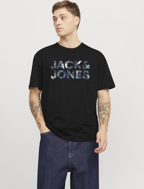 Jack And Jones - Tee Shirt Urban Blocking Gris Chiné Noir