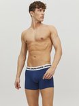 Donkerblauwe boxershorts met witte elastische band van JACK & JONES.