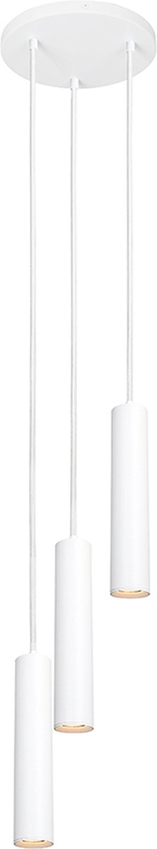 Olucia - NADI - Hanglamp - Wit - 3L - Vorm: Cilinder