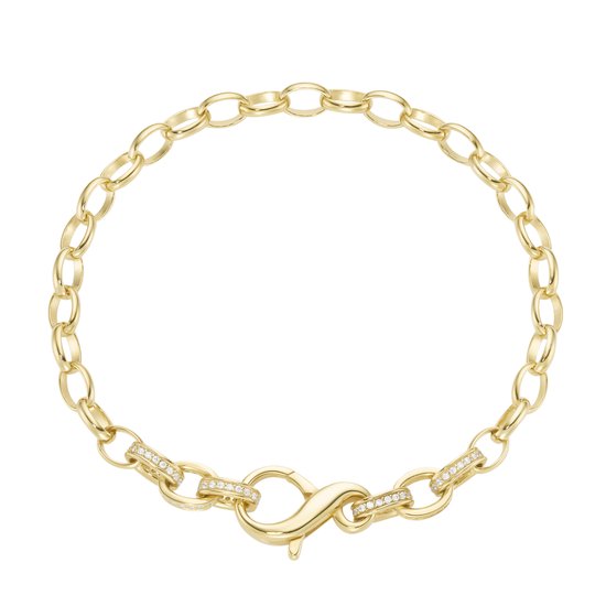Giorgio Martello zilver 925/000 verguld armband met opschrift voor het inhangen van bedels,
