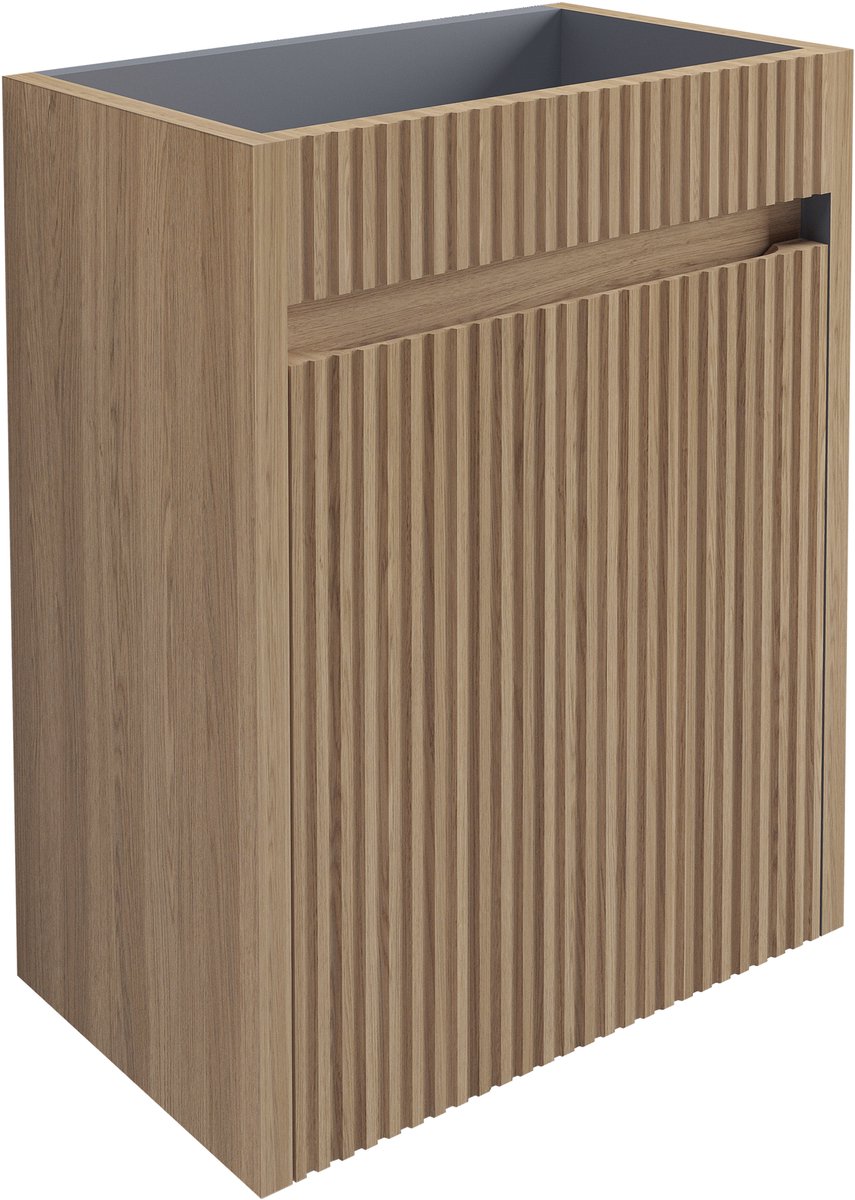 Differnz Hura L meubel - knock down - links/rechts - ribbel - FSCÂ® - eiken