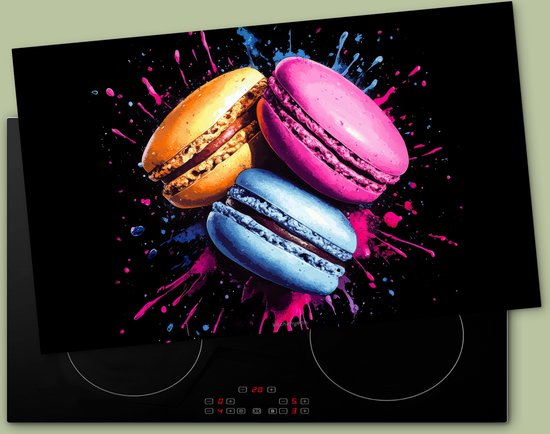 KitchenYeah® Inductie beschermer 83x51.5 cm - Macarons - Roze - Verf - Keurrijk - Kookplaataccessoires - Afdekplaat voor kookplaat - Inductiebeschermer - Inductiemat - Inductieplaat mat - Keuken decoratie