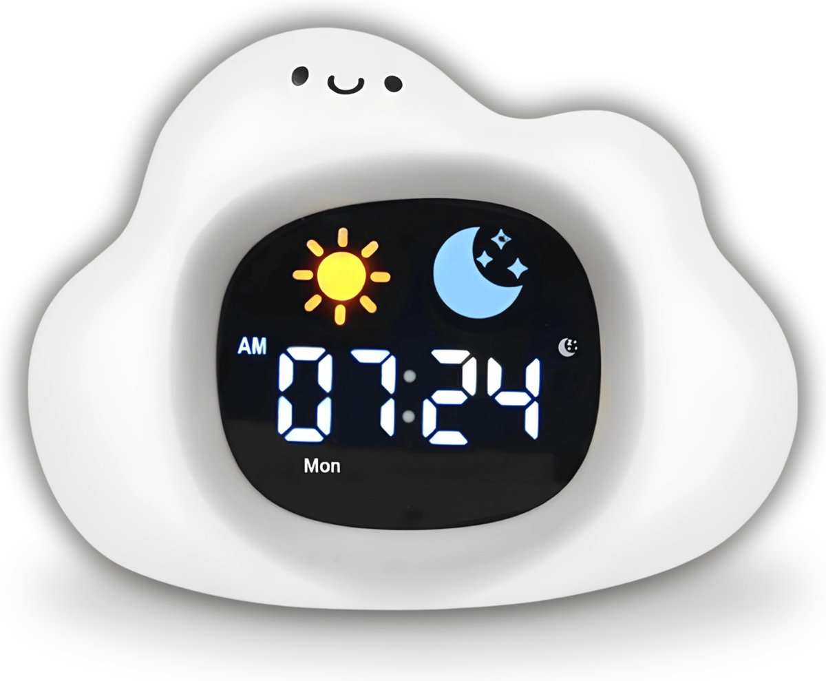 Bol.com Vunio® - Wolkje - Slaaptrainer Kinderen - Slaapwekker - Wekker kinderen - Slaaptrainers - Nachtlampje aanbieding