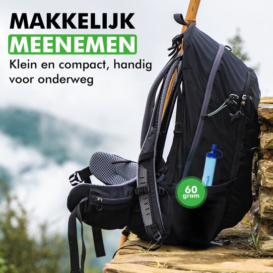 Travelhawk Water Filter Straw - Waterfilter - Waterfles - Outdoor life - Survival - BPA-vrij - Filtert 1500L