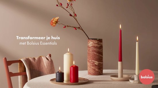 Bolsius Gladde Dinerkaarsen Antraciet - 8 Stuks - 17cm - 5 Uur Brandtijd - Vegan Wax Zonder Palmolie - Stormy Grey