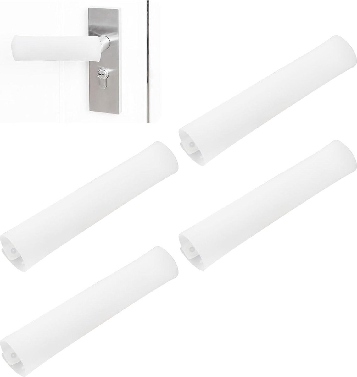 Goedkoopste 4 stuks transparante witte siliconen deurknopafdekkingen - veiligheidsdeurklink handschoenhoezen - deurknopbeschermer - deurhendels - huis & interieur