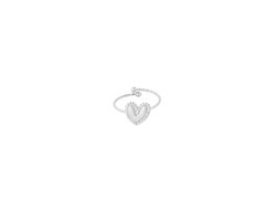 Minimalistische ring met hartje - Yehwang - Ring - Stainless Steel (verkleurt niet!) - Zilveren ring - Dames ring - Kerst - Kerst cadeau - Moederdag - Tiener - Valentijn - Sinterklaas cadeau - Ring voor kinderen - Verstelbare ring - Nikkel vrij