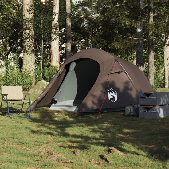 vidaXL - Tunneltent - 3-persoons - waterdicht - bruin van Vidaxl — afbeelding 5