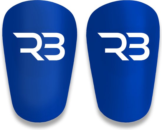 Reballers mini scheenbeschermers - voetbal - kleine scheenbeschermers- blauw 8x5 cm