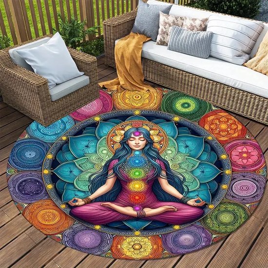 Rond tapijt/Mandala/kamer slaapkamer vloermat/woonkamer volledig tapijt 100*100 CM