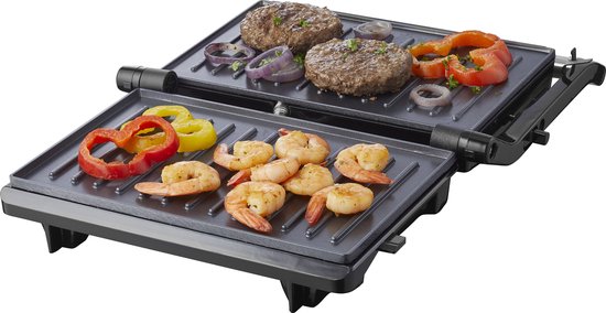 Tomado TGC2001S - Kleine contactgrill - Tosti apparaat - PFAS vrij - Zwart/rvs - 750 watt