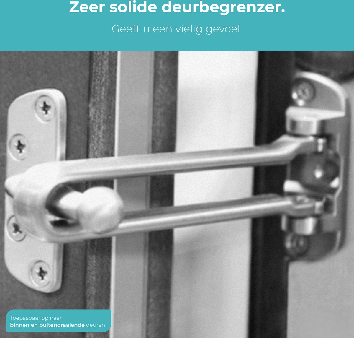 Deurbeveiliging - Kierstandhouder Protect - Deurbegrenzer - Deurvastzetter - Deuropenhouder - Deurstopper - Nikkel