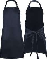 Gandria Tablier de cuisine - Tablier de cuisine professionnel - Tablier pour femme et homme - Tablier de restauration - Unisexe - Boucle réglable - Poches Extra larges - Bleu foncé