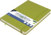 Kangaro schetsboek - A5 - lime green - PU-hardcover - met elastiek en leeslint