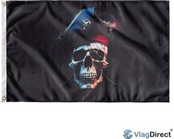 VlagDirect - Piraten vlag - Piraat thema vlag - 90 x 150 cm.
