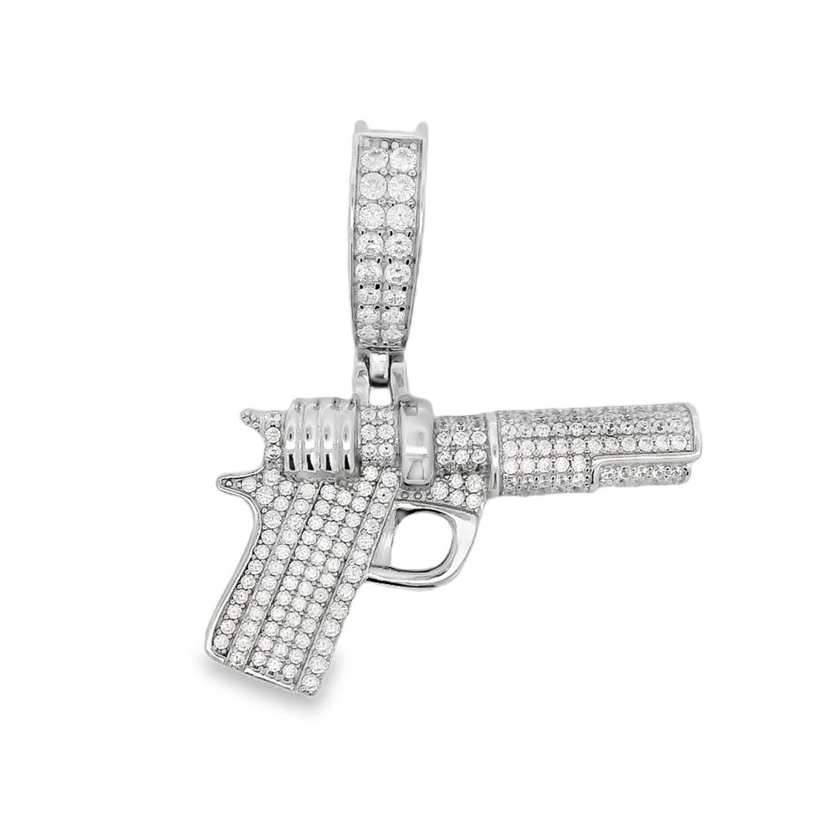 Juwelier Zwartevalk zilveren (gerhodineerd) pistool hanger - 24.305