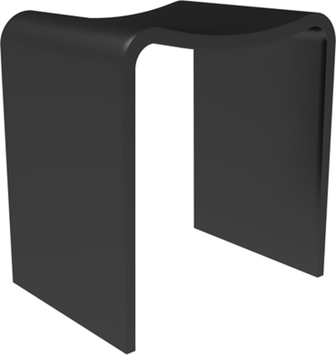 ZEZA Solid Douchekruk - 40x30x43cm - solid surface - mat zwart