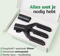 Inhoud van de EasySwift doos: opzetstuk, adapter en handleiding.