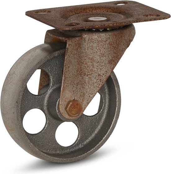 Roulette Vintage Retro Design avec plateau supérieur - Fonte - 100mm - 90kg