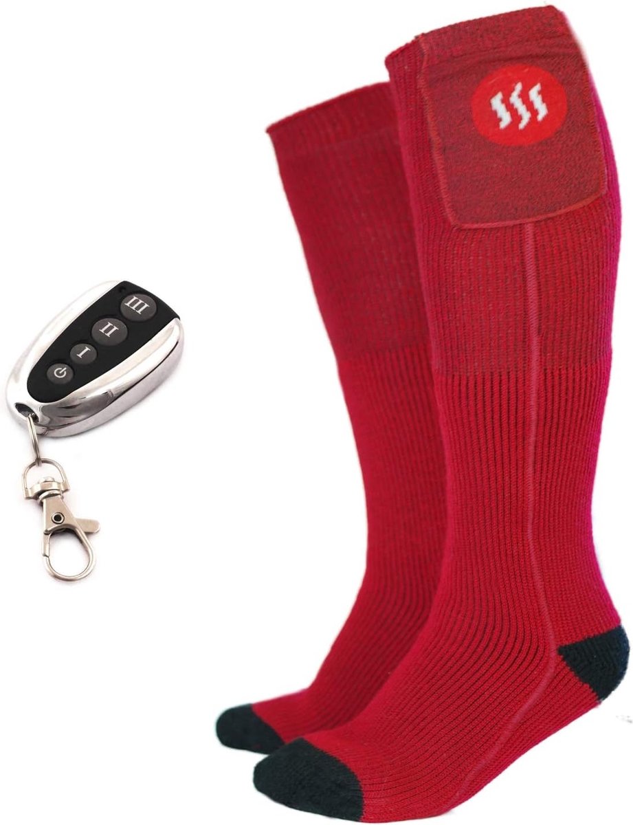 Lexium Verwarmde Sokken Oplaadbaar Elektrische Sokken Verwarmde Sokken Elektrisch Unisex Rood