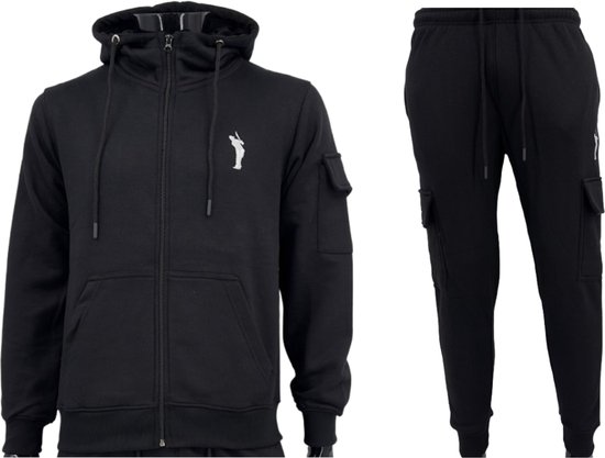 Hitman - Trainingspak Heren - Joggingpak Heren - Cadeau voor Man - Katoen - Zwart - Maat S