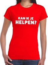 Kan ik je helpen beurs/evenementen t-shirt rood dames XS
