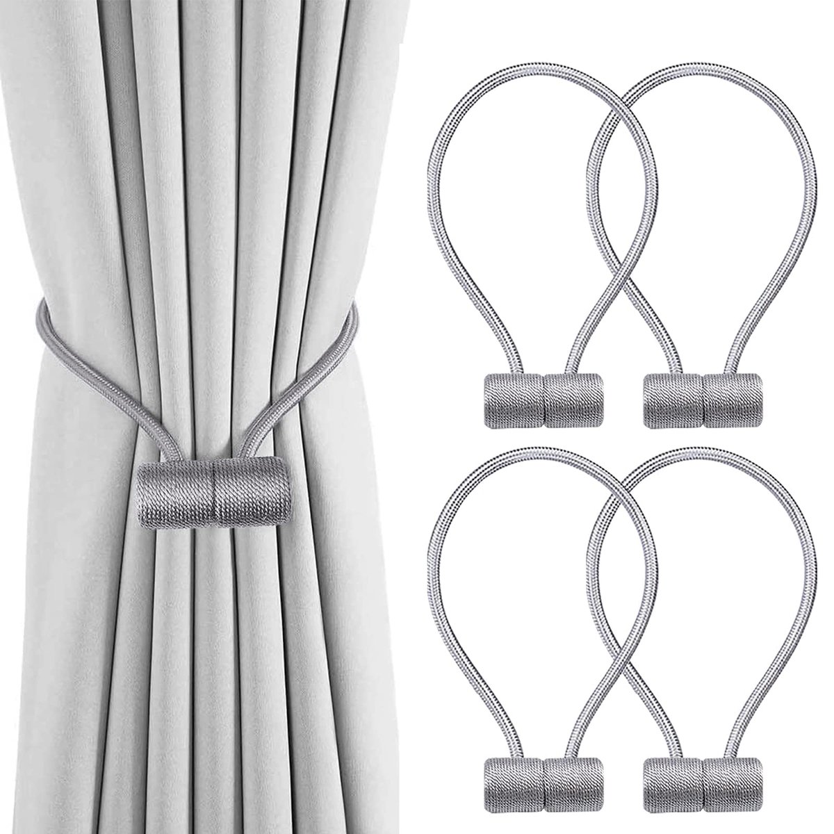 La'Moussawi ® Gordijn Accessoires Set van 4 met Sterke Magnetische Sluiting voor Stijlvolle Interieurdecoratie