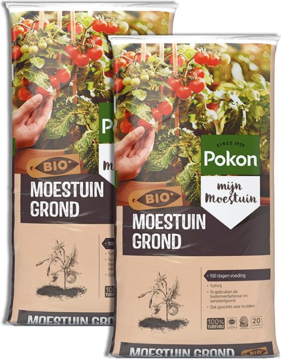 Pokon Bio moestuingrond – 2 x 20l – turfvrij