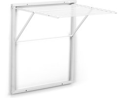 Arredamenti Italia KLEDY BIANCO- Houten Handdoekrek - Inklapbaar Wanddroogrek - 6,5m Drooglengte- Kleur: WIT - ARIT - Il cuore del legno