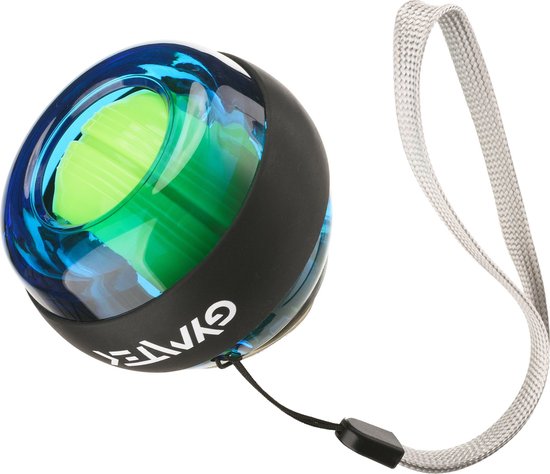 Gymtek® Trainerball Powerball Entraîneur de mains - Compteur de tours - Revêtement antidérapant - Vitesse maximale 15 000 tr/min - Entraîneur de poignet
