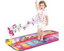 Pumpify Dansmat – Pianomat – Muziekmat – Speelmat - Roze Dieren Dansmat – Speelgoed - 1 jaar - 2 jaar - 3 jaar - Voor Kinderen - Voor Meisjes - Voor Jongens - 100x32 cm - Speelgoedboek
