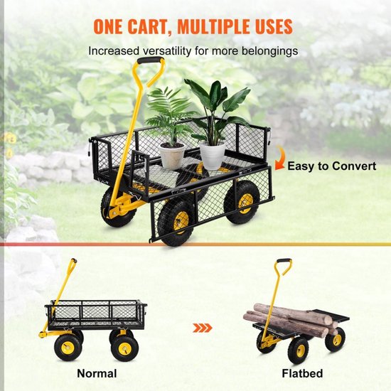 Opvouwbare Wagen Tuin Wagen Transportwagen Strandkar Handkar 408kg Apparatuurwagen Tuinwagen Apparatuurwagen Handwagen 96x51x22cm van TecTake — afbeelding 2