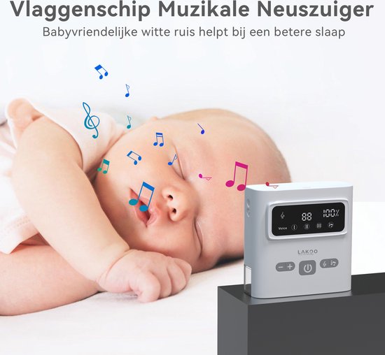 Aspirateur nasal LAKOO Pro N2 - Nettoyant nasal pour nouveau-nés - 9 niveaux d'aspiration - plus musique et lumière