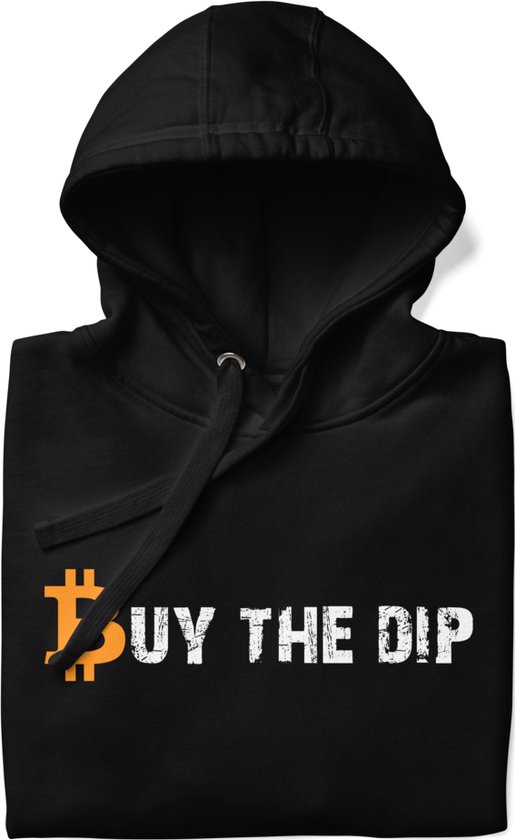 Bitcoin Hoodie - Buy The Dip - Premium - Unisex - Kleur Zwart - Maat M | Bitcoin cadeau| Cryptocurrency cadeau| Bitcoin Trui| Crypto Trui| Crypto Hoodie| Bitcoin Hoodie| Bitcoin Merch| Bitcoin Kleding| Crypto Kleding