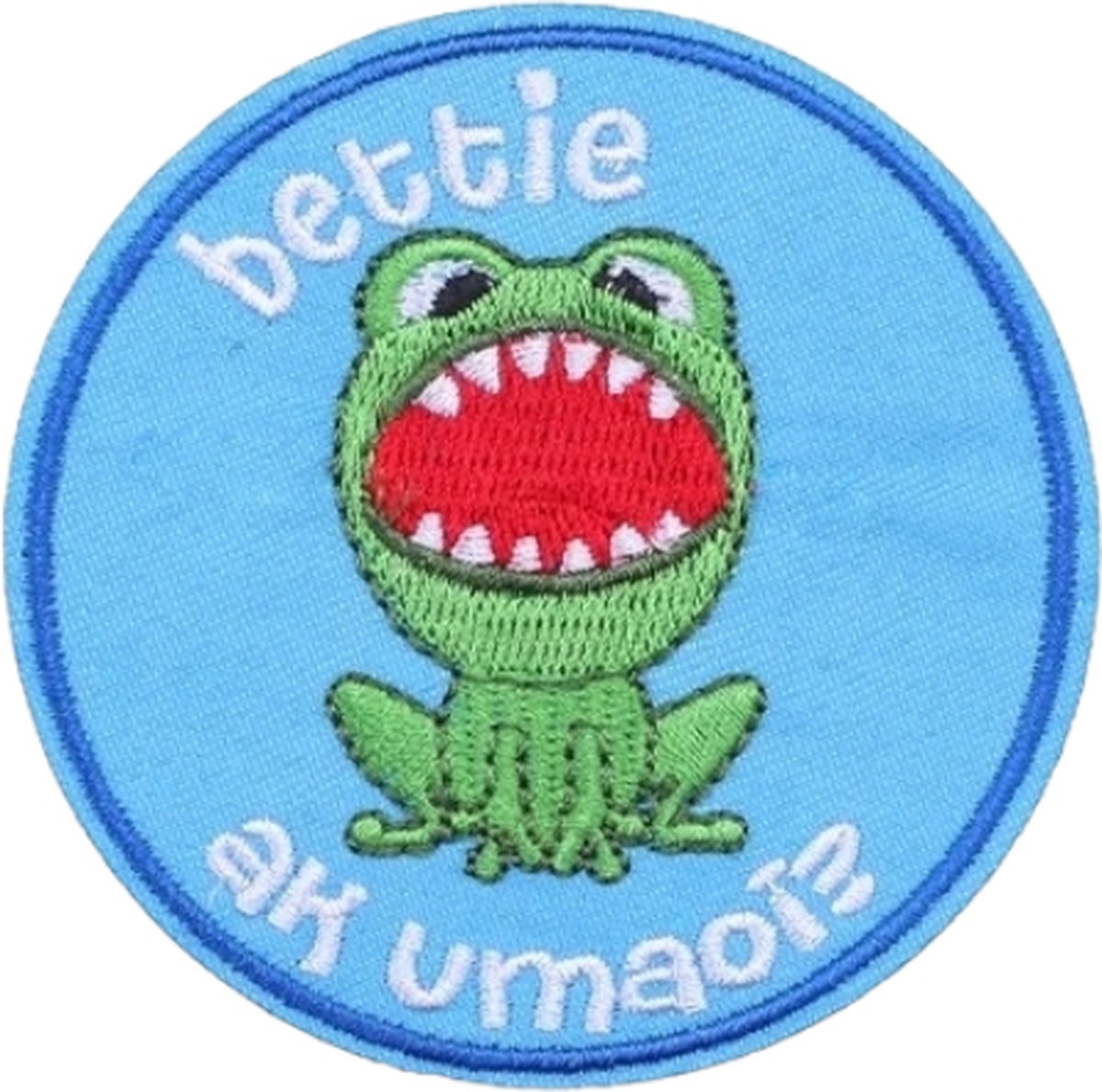 Strijkapplicatie/strijkembleem - Carnaval - Oeteldonk - kikker - bettie ak umaoi? - 7.5x7.5cm