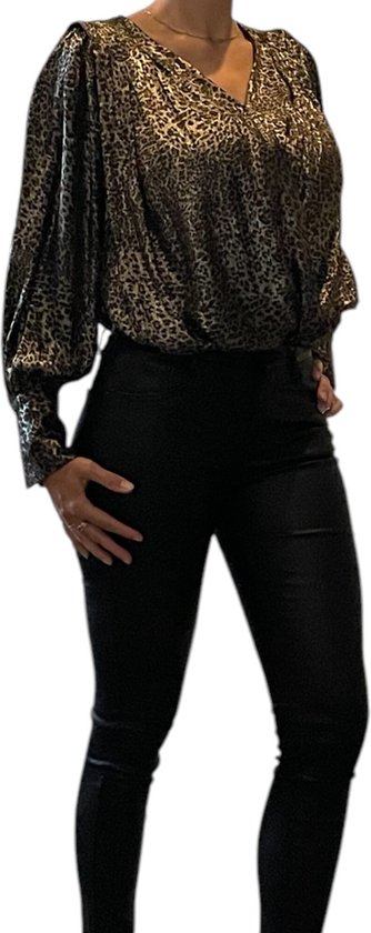 Foto: Body dames romper maat s diepe v hals dames kleding leopard print