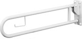 Opklapbare toiletbeugel 90 cm met closetrolhouder staal wit