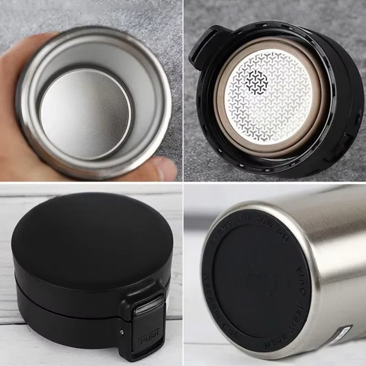 Thermosbeker 500ml - Dubbelwandig 304 RVS, Lekvrije Geïsoleerde Koffie & Thee Mok, Duurzame Hot & Cold Waterfles — cadeau in Koken & Dineren - foto 5