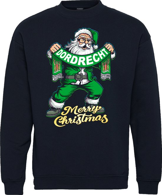 Kersttrui Kerstman Dordrecht | Foute Kersttrui Dames Heren | Kerstcadeau | FC Dordrecht supporter | Navy | maat S