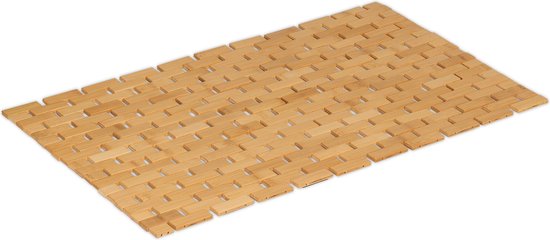 badmat bamboe - 70 x 42 cm - antislip - oprolbaar - sneldrogend - natuur