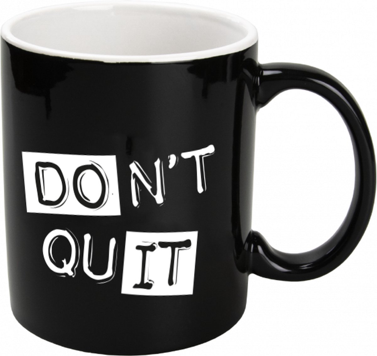 Mok - Zwart Wit - Toffees - Don't Quit - lint: "Speciaal voor jou" - Cadeauverpakking