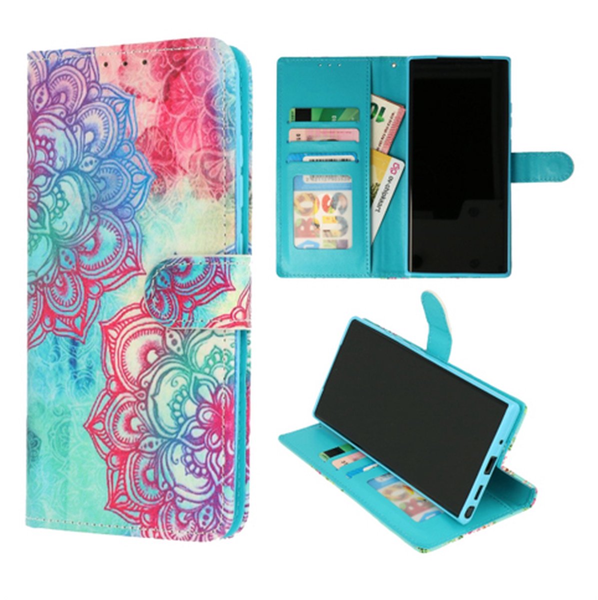 Geschikt voor Oppo Reno 10 Pro - Bookcase Print - Mandala - Book Case - Telefoonhoesje