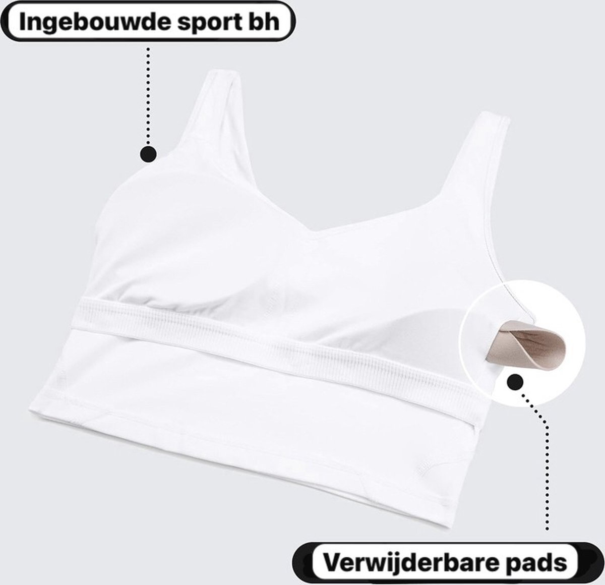 Women's U Neck Shapewear Built-in Bra Tank High Strechy