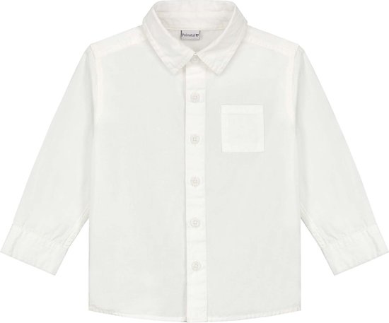 Off-white Prénatal overhemd met lange mouwen, een borstzakje en knoopsluiting.