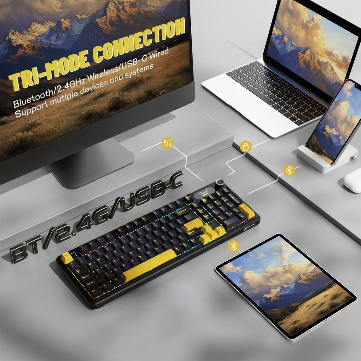 ATTACK SHARK X98 - Draadloze Mechanisch Gaming Toetsenbord - 98keys thumbnail 6